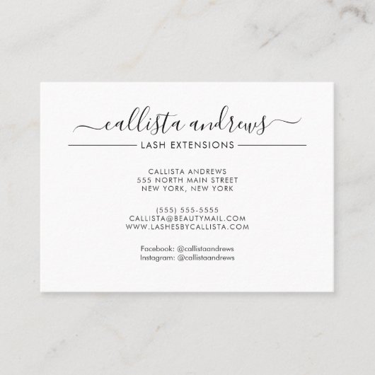 ミニマルシンプル白黒スクリプトの後片付け 名刺 (正面)