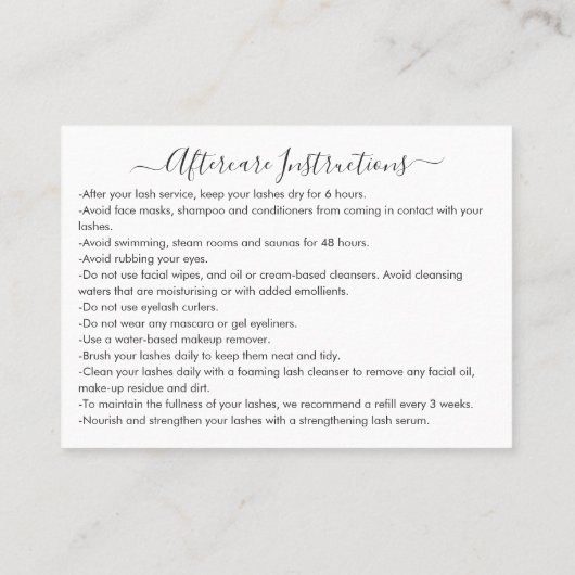 ミニマルシンプル白黒スクリプトの後片付け 名刺 (裏面)