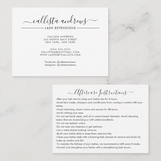 ミニマルシンプル白黒スクリプトの後片付け 名刺 (正面/裏面)