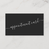 ミニマルシンプル白黒スクリプトアポイントメント 名刺 (正面)
