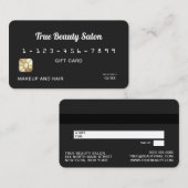 ミニマルシンプル白黒スクリプトギフトクレジット 名刺 (正面/裏面)