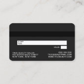 ミニマルシンプル白黒スクリプトギフトクレジット 名刺 (裏面)