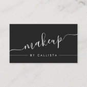 ミニマルシンプル白黒スクリプトメイクアップ 名刺 (正面)