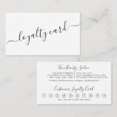 ミニマルシンプル白黒スクリプトロイヤリティ ロイヤリティカード (正面/裏面)