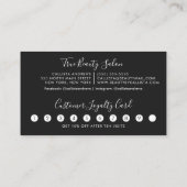 ミニマルシンプル白黒スクリプトロイヤリティ ロイヤリティカード (裏面)