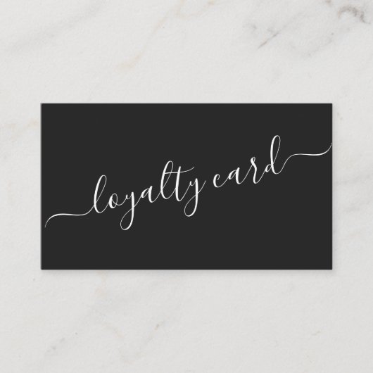 ミニマルシンプル白黒スクリプトロイヤリティ ロイヤリティカード (正面)
