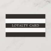 ミニマルシンプル白黒ストライプ ロイヤリティカード (正面)