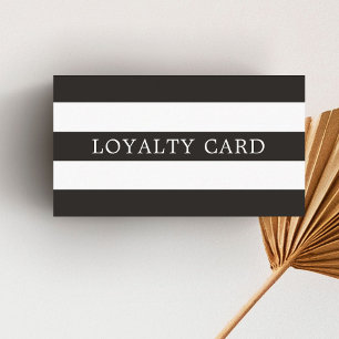 ミニマルシンプル白黒ストライプ ロイヤリティカード