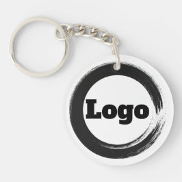 ミニマルシンプル白黒スモールビジネスロゴ キーホルダー