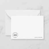ミニマルシンプル白黒ビジネスロゴ ノートカード (正面)