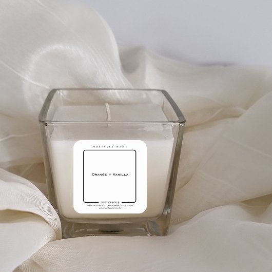 ミニマルシンプル白黒モダンキャンドル スクエアシール