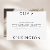 ミニマルシンプル白黒写真ベビー誕生 案内状