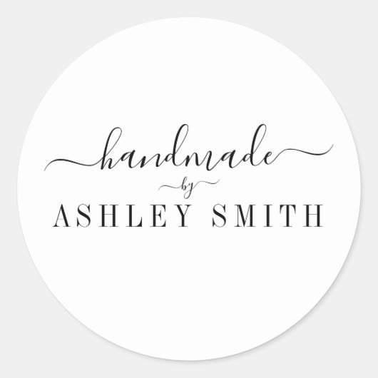 ミニマルシンプル白黒手作り事業 ラウンドシール (正面)