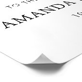 ミニマルシンプル白黒結婚の歓迎サイン ポスター (角)