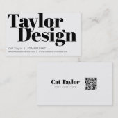 ミニマルシンプル白黒 名刺 (正面/裏面)