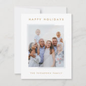 ミニマルシンプル白 |クリスマス・ファミリーの写真 シーズンカード (正面)
