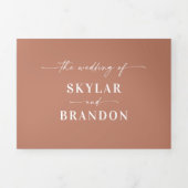 ミニマルシンプル粘土テラコッタはっきりしたの名結婚前 三つ折り招待状 (カバー)