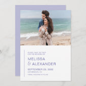 ミニマルシンプル糸巻結婚写真 セーブザデート (正面/裏面)