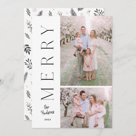 ミニマルシンプル素朴タイポグラフィ2枚 シーズンカード (正面/裏面)