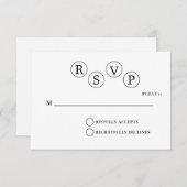 ミニマルシンプル結婚式RSVPカード 招待状 (正面/裏面)
