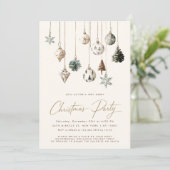 ミニマルシンプル自然素朴クリスマスパーティー 招待状 (スタンド正面)