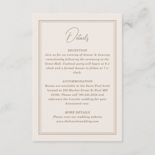 ミニマルシンプル華美枠 エンクロージャーカード (正面)