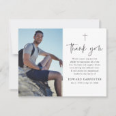 ミニマルシンプル葬記念写真 サンキューカード (正面)