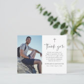 ミニマルシンプル葬記念写真 サンキューカード (スタンド正面)