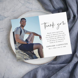 ミニマルシンプル葬記念写真 サンキューカード