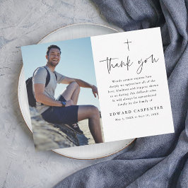 ミニマルシンプル葬記念写真 サンキューカード