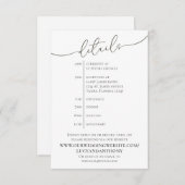 ミニマルシンプル詳細ゲストタイムラインテンプレート エンクロージャーカード (正面/裏面)