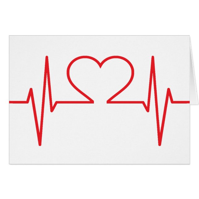 ミニマルシンプル赤いハートビート看護医療 (正面横)