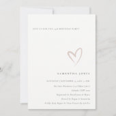 ミニマルシンプル赤面ハートany年齢誕生日招待状 サンキューカード (正面)