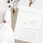 ミニマルシンプル赤面ハートany年齢誕生日招待状 サンキューカード