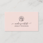 ミニマルシンプル赤面ピンクのロゴメイクアップ 名刺 (正面)