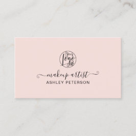 ミニマルシンプル赤面ピンクのロゴメイクアップ 名刺