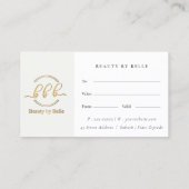 ミニマルシンプル金ゴールドハートロゴギフト証明書 名刺 (裏面)