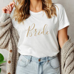 ミニマルシンプル金ゴールドバチェロレッテ花嫁 トライブレンドＴシャツ<br><div class="desc">このミニマルシンプル金ゴールドバチェロレッテ花嫁トライブレンドシャツはウェディングシャワーに最適シンプルである。ロマンチックモダンなデザインは、クラシック金ゴールドと白タイポグラフィと素朴な書道とヴィンテージハンドレット付きエレガントスタイルを備えている。任意の色でカスタマイズ可能保デザインとエレガント現状のまま、または独自のグラフィックとアートワークを追加してカスタマイズ。</div>
