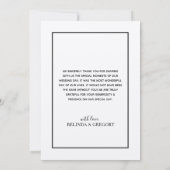 ミニマルシンプル金ゴールドブラック&ホワイト結婚ズ サンキューカード (裏面)