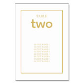 ミニマルシンプル金ゴールドブラック&ホワイト結婚ズ テーブルナンバー (裏面)