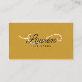 ミニマルシンプル金ゴールドヘアサロンヘアスタイリスト 名刺 (裏面)