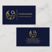 ミニマルシンプル金ゴールドラインの便利屋 名刺 (正面/裏面)