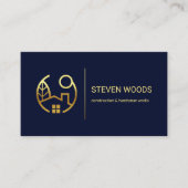 ミニマルシンプル金ゴールドラインの便利屋 名刺 (正面)