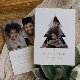 ミニマルシンプル金ゴールド何A年クリスマス シーズンカード