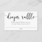 ミニマルシンプル金ゴールド白黒おむつラッフル エンクロージャーカード (正面)