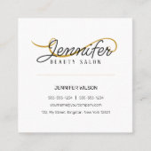 ミニマルシンプル金ゴールド美しいサロンエステティシャン スクエア名刺 (正面)