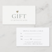  ミニマルシンプル銀箔ハートギフト券 名刺 (正面/裏面)