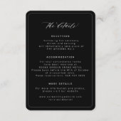 ミニマルシンプル黒結婚詳細 エンクロージャーカード (正面)