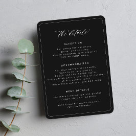 ミニマルシンプル黒結婚詳細 エンクロージャーカード