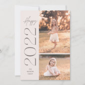 ミニマルシンプル2022年ハッピー2枚写真H シーズンカード (正面)
